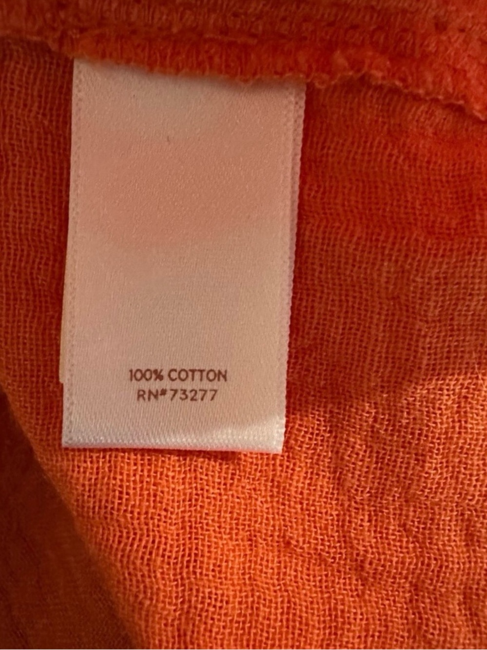 LC Lauren Conrad 100% Cotton Gauze Peasant Blouse Orange Boho NWT S - Picture 8 of 9